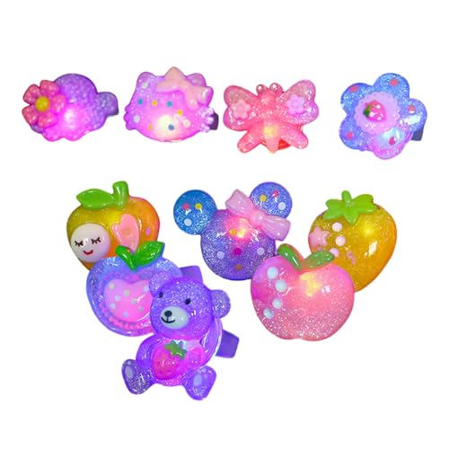BNOYONERAS 10 Stück Fingerlichter Spielzeug Partyring Blinkender Ring Leuchtende Gelee-Ringe Leuchtende LED Party Ringe Kinderring Leuchtendes Fingerspielzeug für Kinder Erwachsene Leuchten Party von BNOYONERAS
