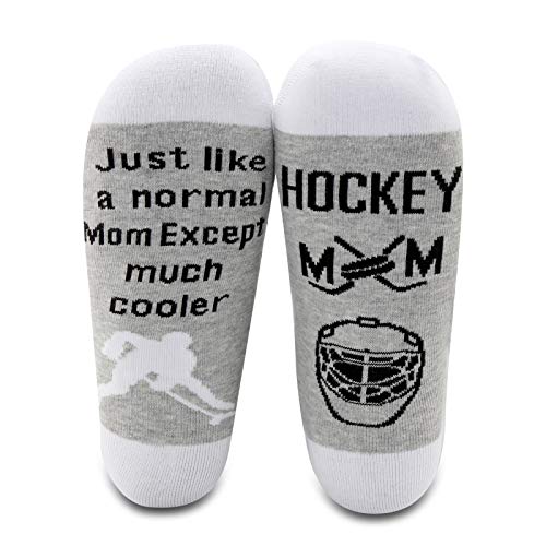 2 Paar lustige Hockey-Mom-Socken Hockey-Geschenke für Mama, Hockey-Mutter, wie eine normale Mutter, außer viel Kühler. Gr. Large, 2 Paar lustige Hockey-Mom-Socken von BNQL