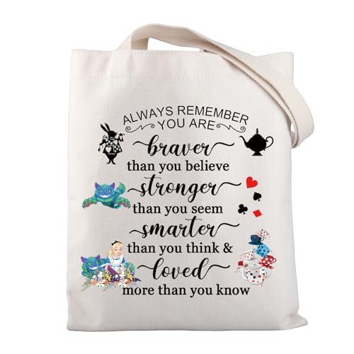 Alice Tote Bag Alice Geschenke für Alice Liebhaber Märchen Geschenk Wunderland Geschenke Alice Movie Fan Prinzessin Alice Canvas Tote Bag, Alice Tragetasche, Large, Tragetasche von BNQL