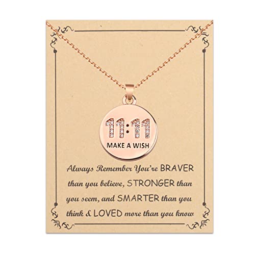 BNQL 11, 11, 11 "Make a Wish"-Halskette, 11, 11, 11, Engelszahlen, Halskette, Geschenk für Damen und Mädchen, Edelstahl von BNQL