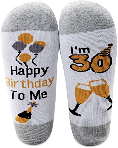 BNQL 2 Paar Socken zum 30. Geburtstag, lustige Geschenkidee zum 30. Geburtstag, für Damen und Herren, zum 30. Geburtstag Gr. Large, Schwarz von BNQL