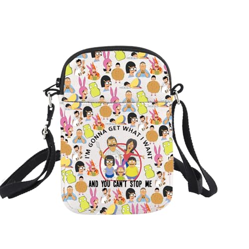 BNQL Burgers Cartoon Inspired Crossbody Bag Burger TV Show Merch I'm Gonna Get What I Want And You Can't Stop Me Umhängetasche von BNQL