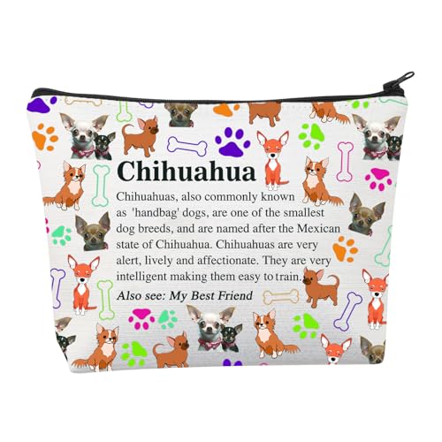 BNQL Chihuahua-Liebhaber, Chihuahua, Kosmetiktasche, Make-up-Tasche, Chihuahua-Geschenke für Frauen, Chihuahua, Mutter, Reise-Reißverschlusstasche, Chihuahua Make-up-Tasche, Make-up-Tasche von BNQL