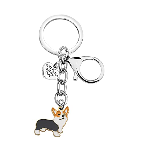 BNQL Corgi Schlüsselanhänger Geschenke Corgi Besitzer Geschenke Corgi Geschenke für Corgi Liebhaber Pfotenabdruck Schlüsselanhänger Haustier Rettung Geschenke, L, Edelstahl, von BNQL