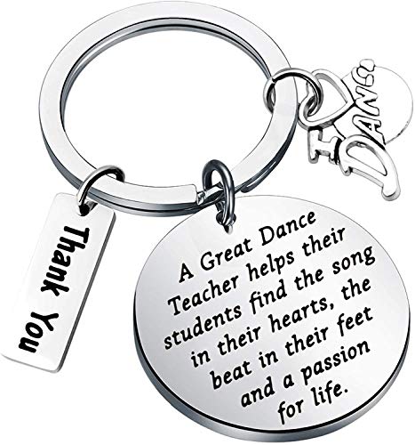 Dance Teacher Gifts Keychain Dance Instructors Gifts Dance Jewelry Gifts Thank You Dance Coach Gifts Love to Dance Charm, L, Edelstahl von BNQL