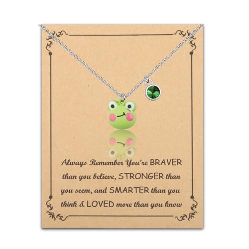 BNQL Frosch-Halskette, Frosch-Geschenke für Frosch-Liebhaber, lustiges Frosch-Geschenk, Frosch-Ohrringe, Froschschmuck, Geschenkideen, Halskette, Edelstahl von BNQL