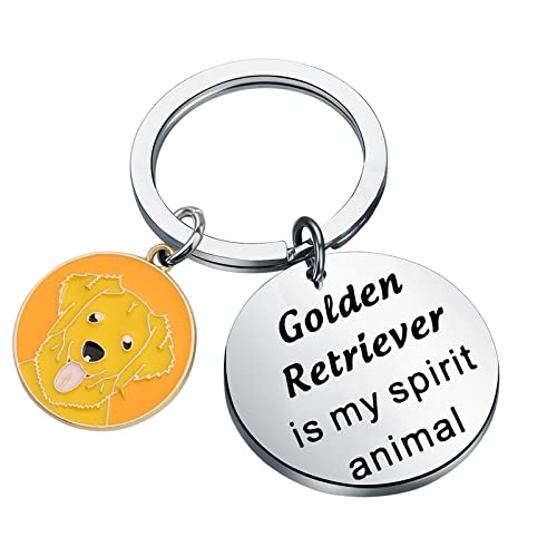 BNQL Golden Retriever Geschenke Schlüsselanhänger Golden Retriever Liebhaber Geschenke Golden Retriever is My Spirit Tier Hund Besitzer Geschenke, L, Edelstahl von BNQL