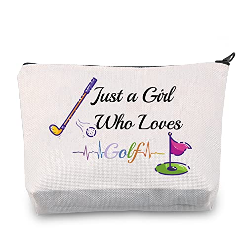 BNQL Golf-Geschenk für Sie Just a Girl Who Loves Golf Kosmetiktasche Make-up-Tasche Golfliebhaber Geschenke Golfer Geschenke Reisetasche Kulturbeutel Organizer Etui, Golftasche von BNQL