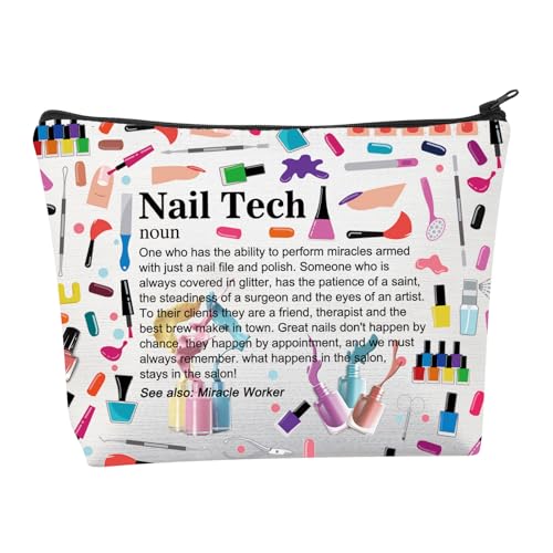 BNQL Nail Tech Make-up-Kosmetiktasche, Nail-Tech-Geschenke für Frauen und Mädchen, Nageltechniker, Geschenk für Nagelkünstler, Nail Tech Make-up-Tasche, Make-up-Tasche von BNQL