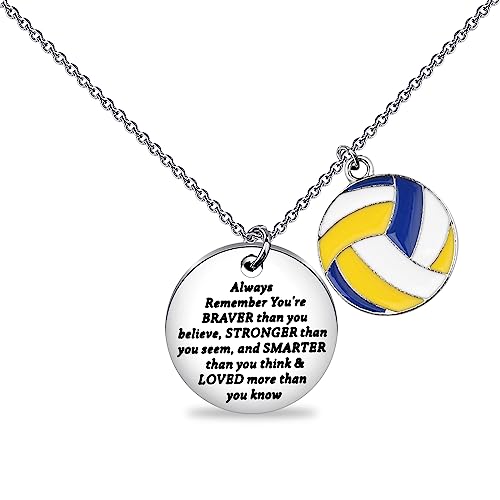 BNQL Volleyball Halskette Volleyball Geschenke für Spieler Volleyball Liebhaber Geschenke Volleyball Schmuck Geschenk Volleyball Anhänger Halskette, Edelstahl von BNQL