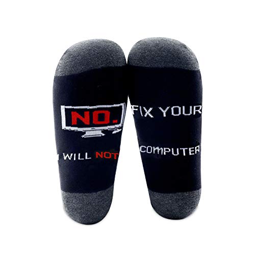 BNQL Computer Programmierer Socken Geek Gifts 2 Paar No I Will Not Fix Your Computer Science Socken Geschenke für Computer Nerds Coder, Computersocken, 42 von BNQL