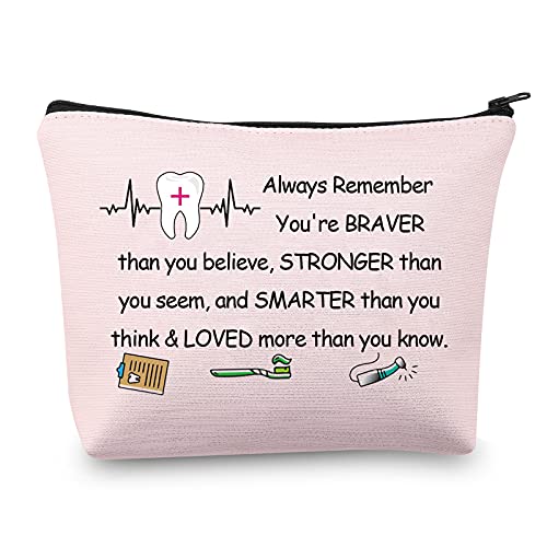 BNQL Dental Makeup Bag Zahnarzt Geschenke für Frauen Zahnhygieniker Geschenke Zahnarzt Geschenke Zahnarzt Kosmetiktasche Kulturbeutel Reisetasche Reißverschluss Beutel Geldbörse, L, Leinwand von BNQL