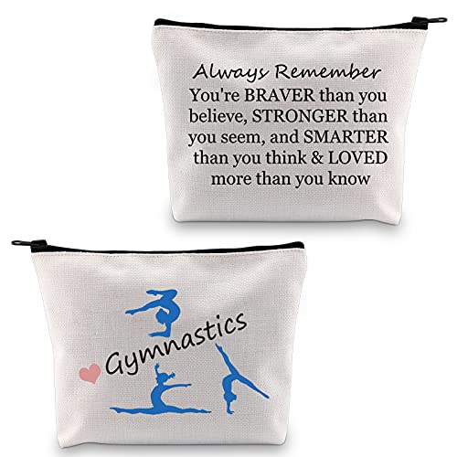 BNQL Gymnastik Geschenke Gymnastik Make-up Tasche Kosmetiktasche Gymnasts Geschenke für Mädchen Gymnastik Reisetasche Kulturbeutel Geldbörse, L, LEINWAND von BNQL