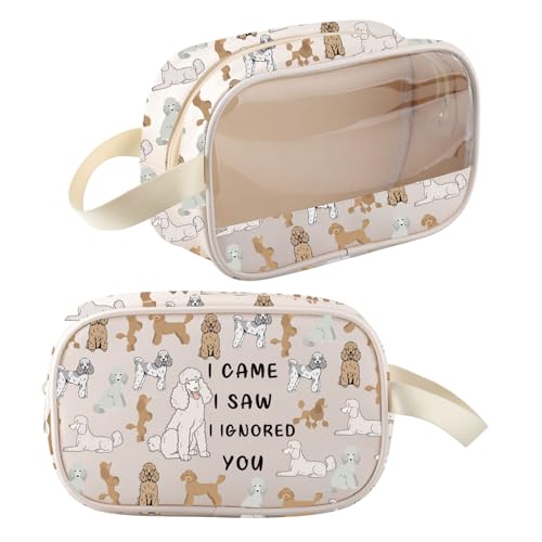 Pudel-Make-up-Tasche, Pudel-Motiv, Geschenk für Hundeliebhaber, Frau, Pudelbesitzer, Geschenke mit Reißverschluss von BNQL