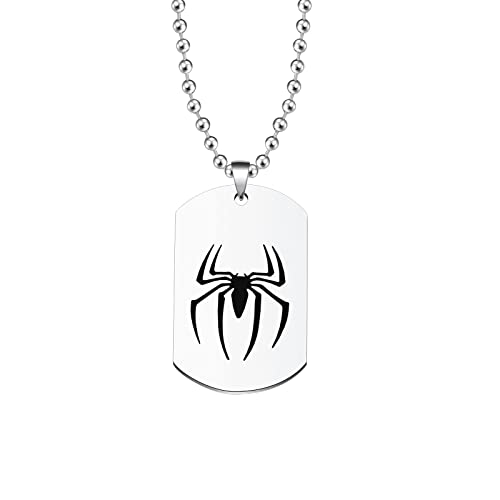 Spider Hero Halskette, inspiriert von Spinnen, Geschenk für Filmfans, silber, L von BNQL