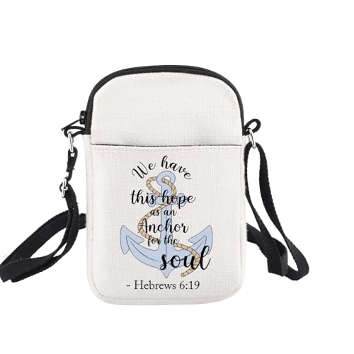 Umhängetasche mit Aufschrift "We Have This Hope As An Anchor For The Soul", mit Bibelvers und Aufschrift "We Have This Hope As An Anchor For The Soul", christliches Geschenk, Umhängetasche von BNQL