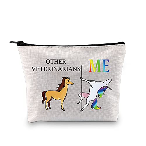 Veterinär-Geschenke für Frauen Vet Tech Geschenke Make-up Tasche Lustige Andere Tierärzte Me Einhorn Kosmetiktasche Tierärzte Reißverschluss Reisetasche Tasche, Leinwand., von BNQL