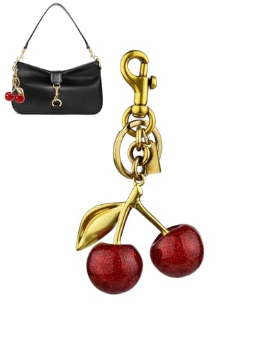 BNREOZA 1 Pcs Kirsche Schlüsselanhänger,Kirsche Tasche Charme,multifunktionale Handtasche Charme,Glücksbringer,personalisierte Autozubehör,Mode Tasche oder Handtasche Schlüssel Zubehör von BNREOZA