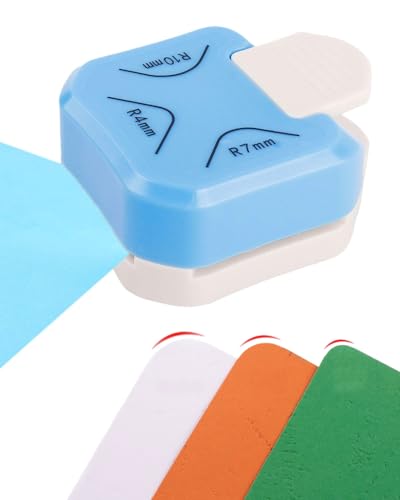 BNREOZA 1 x 3-in-1 Eckenstanze, runde Eckenstanze, erhältlich in 3 Größen 4/7/10 mm, runde Eckenstanze aus rostfreiem Stahl, zur Herstellung von verschönerten Scrapbooks und Karten von BNREOZA