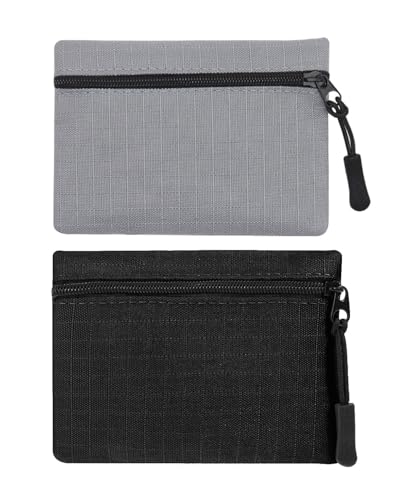 BNREOZA 2pcs Reißverschluss Brieftasche, Reißverschluss Damen Münze Geldbeutel, Oxford Tuch kleine Brieftasche, tragbare Mini-Münzbeutel, Damen Männer, Münzbeutel von BNREOZA