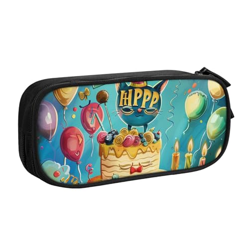 BNVSADC Bedrucktes Federmäppchen mit Aufschrift "Happy Birthday", großes Federmäppchen, niedliches Federmäppchen, Büro, Schule, Schreibwaren-Organizer für Mädchen und Jungen, Schwarz, Schwarz , BNVSADC Bedrucktes Federmäppchen mit Aufschrift "Happy Birthday", großes Federmäppchen, niedliches Federmäppchen, Büro, Schule, Schreibwaren-Organizer für Mädchen und Jungen, Schwarz, Schwarz , von BNVSADC