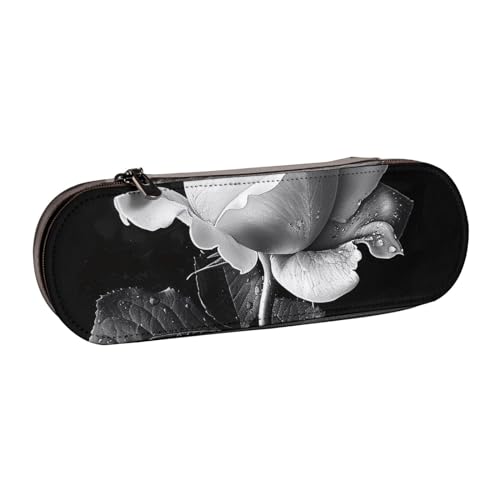 BNVSADC Bedrucktes Leder-Federmäppchen und Make-up-Tasche mit Indianer-Motiv, stilvolle Hartschale, Schreibwaren-Organizer-Tasche für Schule, Büro, Reisen, Monochrome Rose, Einheitsgröße von BNVSADC
