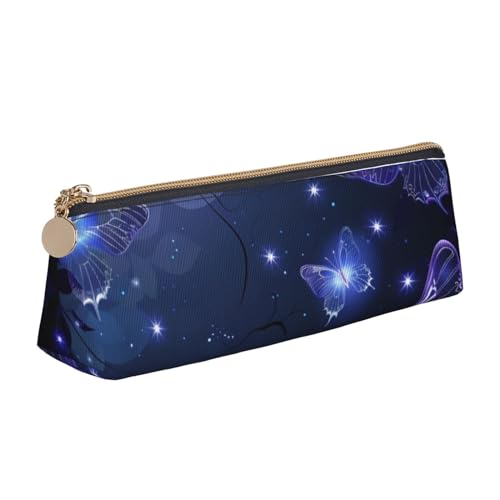 BNVSADC Federmäppchen aus Leder mit Schmetterlings-Motiv, bedruckt, für Schule, Büro, Reisen, weiß, Einheitsgröße, Schulranzen von BNVSADC