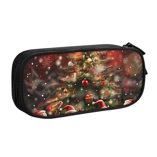 BNVSADC Federmäppchen mit Aufschrift "Merry Christmas", groß, niedliches Federmäppchen, Büro, Schule, Schreibwaren-Organizer für Mädchen und Jungen, Schwarz, Schwarz , Einheitsgröße, Schulranzen von BNVSADC