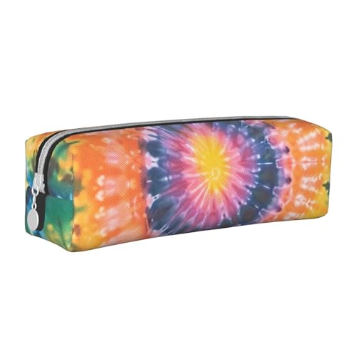 BNVSADC Federmäppchen mit Batikmuster, Leder, niedliches Schreibwaren, Federmäppchen mit Reißverschluss, für Schule, Büro, Reisen, weiß, Einheitsgröße, Kosmetiktasche von BNVSADC