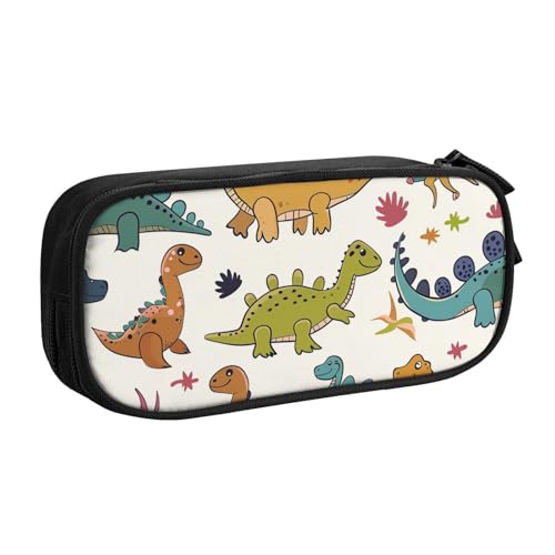 BNVSADC Federmäppchen mit Dinosaurier-Muster, großes Federmäppchen, niedliches Federmäppchen, Büro, Schule, Schreibwaren-Organizer für Mädchen und Jungen, Schwarz, Schwarz , Einheitsgröße, Schulranzen von BNVSADC
