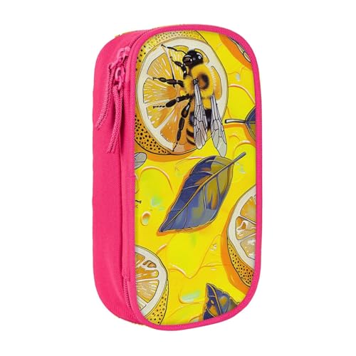 BNVSADC Federmäppchen mit gelbem Zitronen- und Bienen-Motiv, Reißverschluss, Federmäppchen, Beutel, niedliches Federmäppchen für Studenten, Teenager, Jungen, Mädchen, Erwachsene, Schwarz, rose BNVSADC Federmäppchen mit gelbem Zitronen- und Bienen-Motiv, Reißverschluss, Federmäppchen, Beutel, niedliches Federmäppchen für Studenten, Teenager, Jungen, Mädchen, Erwachsene, Schwarz, rose von BNVSADC
