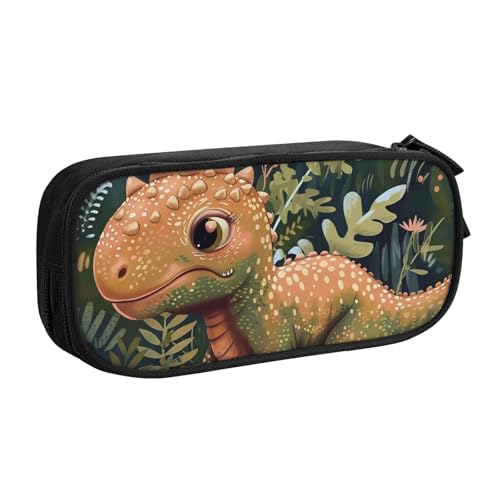 BNVSADC Federmäppchen mit niedlichem Dinosaurier-Motiv, großes Federmäppchen, niedliches Federmäppchen, Büro, Schule, Schreibwaren-Organizer für Mädchen und Jungen, Schwarz, Schwarz , Einheitsgröße von BNVSADC