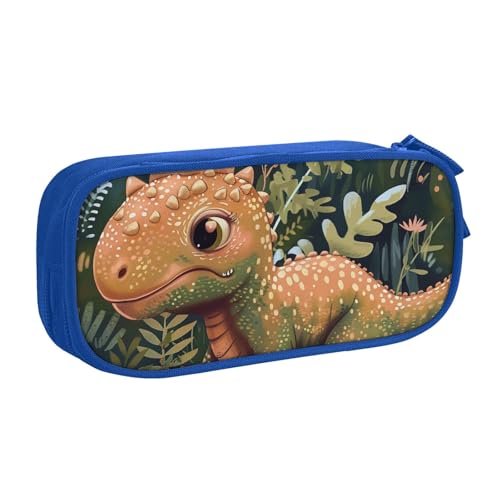 BNVSADC Federmäppchen mit niedlichem Dinosaurier-Motiv, großes Federmäppchen, niedliches Federmäppchen, Büro, Schule, Schreibwaren-Organizer für Mädchen und Jungen, Schwarz, blau, Einheitsgröße von BNVSADC