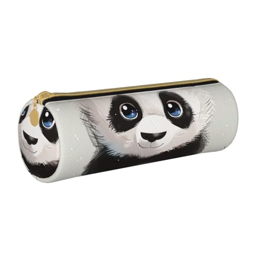 BNVSADC Federmäppchen mit niedlichem Panda-Motiv, rund, Leder, niedliches Schreibwaren, Stifteetui für Schule, Büro, Reisen, weiß, Einheitsgröße, Kosmetiktasche BNVSADC Federmäppchen mit niedlichem Panda-Motiv, rund, Leder, niedliches Schreibwaren, Stifteetui für Schule, Büro, Reisen, weiß, Einheitsgröße, Kosmetiktasche von BNVSADC