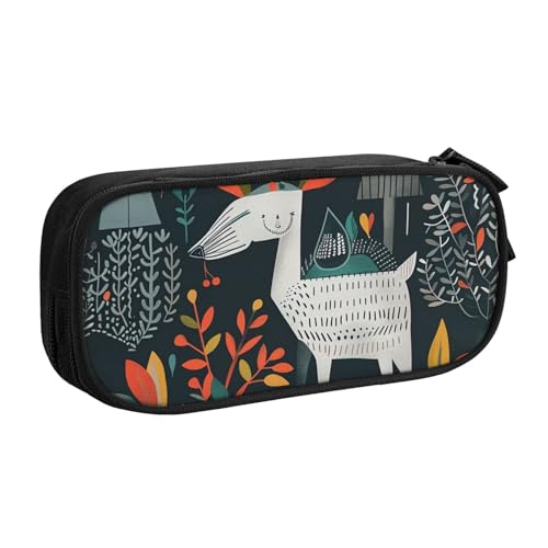 BNVSADC Federmäppchen mit skandinavischem Tiermotiv, großes Federmäppchen, niedliches Federmäppchen, Büro, Schule, Schreibwaren-Organizer für Mädchen und Jungen, Schwarz, Schwarz , Einheitsgröße, von BNVSADC