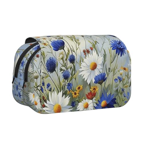 BNVSADC Federmäppchen mit traditionellem Weihnachts-Zwerg, bedruckt, mit Klappdeckel, doppellagig, großes Fassungsvermögen, Schulbedarf, Organizer für Studenten, Kinder, Jugendliche, Künstler, Reisen von BNVSADC