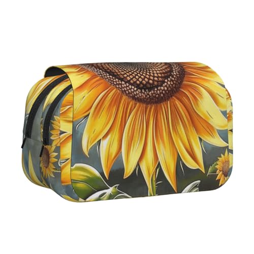 BNVSADC Federmäppchen mit traditionellem Weihnachts-Zwerg, bedruckt, mit Klappdeckel, doppellagig, großes Fassungsvermögen, Schulbedarf, Organizer für Studenten, Kinder, Jugendliche, Künstler, Reisen von BNVSADC