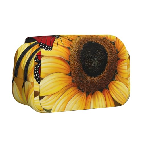 BNVSADC Federmäppchen mit traditionellem Weihnachts-Zwerg, bedruckt, mit Klappdeckel, doppellagig, großes Fassungsvermögen, Schulbedarf, Organizer für Studenten, Kinder, Jugendliche, Künstler, Reisen von BNVSADC