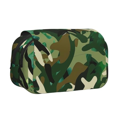 BNVSADC Federmäppchen mit traditionellem Weihnachts-Zwerg, bedruckt, mit Klappdeckel, doppellagig, großes Fassungsvermögen, Schulbedarf, Organizer für Studenten, Kinder, Jugendliche, Künstler, Reisen von BNVSADC