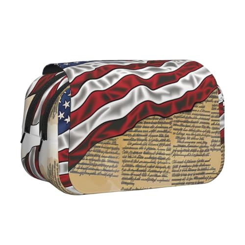 BNVSADC Federmäppchen mit traditionellem Weihnachts-Zwerg, bedruckt, mit Klappdeckel, doppellagig, großes Fassungsvermögen, Schulbedarf, Organizer für Studenten, Kinder, Jugendliche, Künstler, Reisen von BNVSADC