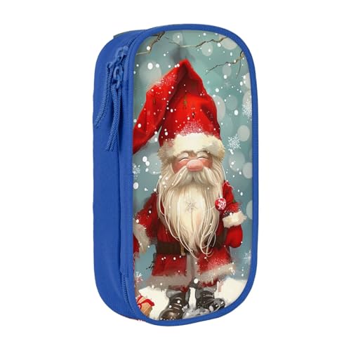 BNVSADC Federmäppchen mit traditionellem Weihnachts-Zwerg, bedruckt, mit Reißverschluss, niedliches Federmäppchen für Studenten, Teenager, Jungen, Mädchen, Erwachsene, Schwarz, blau, Einheitsgröße von BNVSADC