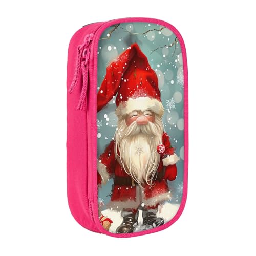 BNVSADC Federmäppchen mit traditionellem Weihnachts-Zwerg, bedruckt, mit Reißverschluss, niedliches Federmäppchen für Studenten, Teenager, Jungen, Mädchen, Erwachsene, Schwarz, rose, Einheitsgröße von BNVSADC