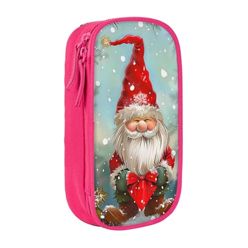 BNVSADC Federmäppchen mit traditionellem Weihnachts-Zwerg-Motiv, Reißverschluss, Federmäppchen, Beutel, niedliches Federmäppchen für Studenten, Teenager, Jungen, Mädchen, Erwachsene, Schwarz, rose von BNVSADC