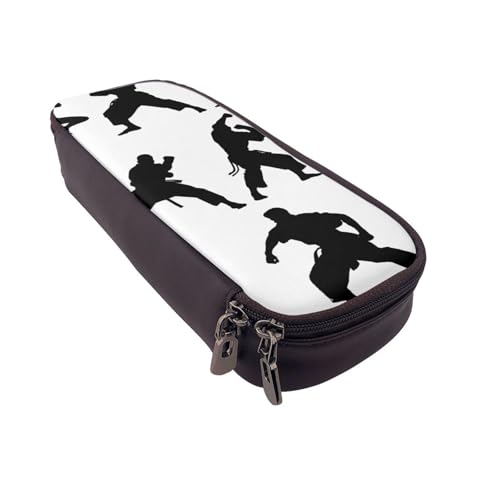 BNVSADC Federmäppchen und Make-up-Tasche, Motiv: Sonnenblumen, Kunstdruck, niedlich, für Schule, Büro, Reisen, Silhouetten of Martial Arts, Einheitsgröße, Schulranzen von BNVSADC