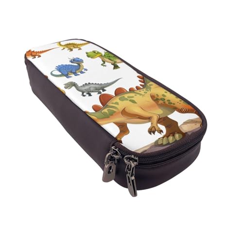 BNVSADC Federmäppchen und Make-up-Tasche, Motiv: chinesische Landschaftsmalerei, aus Kunstleder, niedlich, für Schule, Büro, Reisen, Cartoon-Dinosaurier-Bilder., Einheitsgröße, Schulranzen von BNVSADC