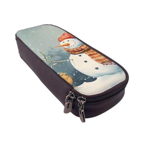 BNVSADC Federmäppchen und Make-up-Tasche aus Kunstleder, Motiv: Frohe Weihnachten, mit Vogelmotiv, niedlich, für Schule, Büro, Reisen, Schwarz , Einheitsgröße, Schulranzen von BNVSADC