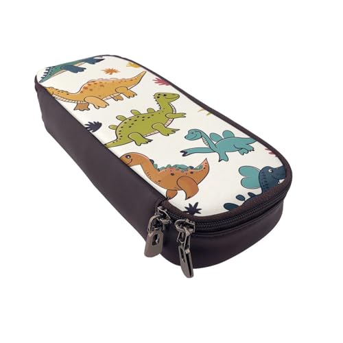 BNVSADC Federmäppchen und Make-up-Tasche aus Kunstleder, mit Dinosaurier-Muster, niedliches Federmäppchen, Schreibwaren-Organizer-Tasche für Schule, Büro, Reisen, Schwarz , Einheitsgröße, Schulranzen von BNVSADC