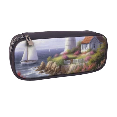 BNVSADC Federmäppchen und Make-up-Tasche aus Leder mit Diamant-Malerei, stilvolles Federmäppchen, Schreibwaren-Organizer-Tasche für Schule, Büro, Reisen, Schwarz , Einheitsgröße, Kosmetiktasche von BNVSADC