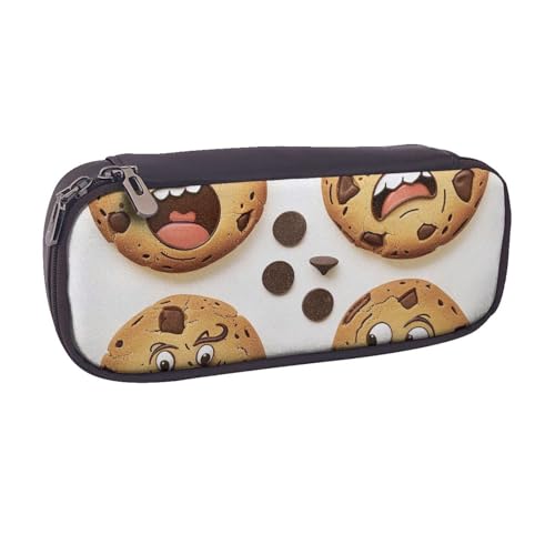 BNVSADC Federmäppchen und Make-up-Tasche aus Leder mit verschiedenen Ausdrücken – stilvolles Federmäppchen für Schule, Büro, Reisen, Schwarz , Einheitsgröße, Kosmetiktasche von BNVSADC