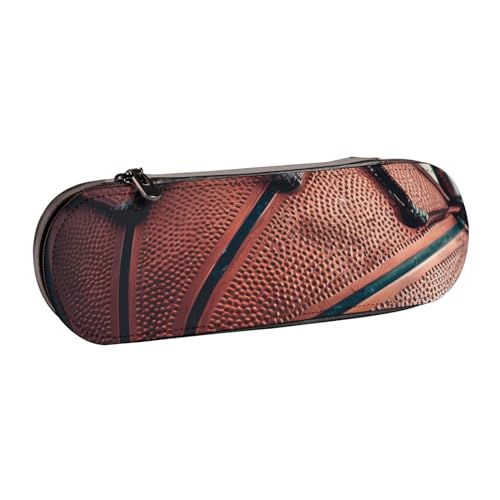 BNVSADC Federmäppchen und Make-up-Tasche mit Basketball-Motiv, bedrucktes Leder, stilvolle Hartschale, Schreibwaren-Organizer-Tasche für Schule, Büro, Reisen, Schwarz , Einheitsgröße, Kosmetiktasche von BNVSADC